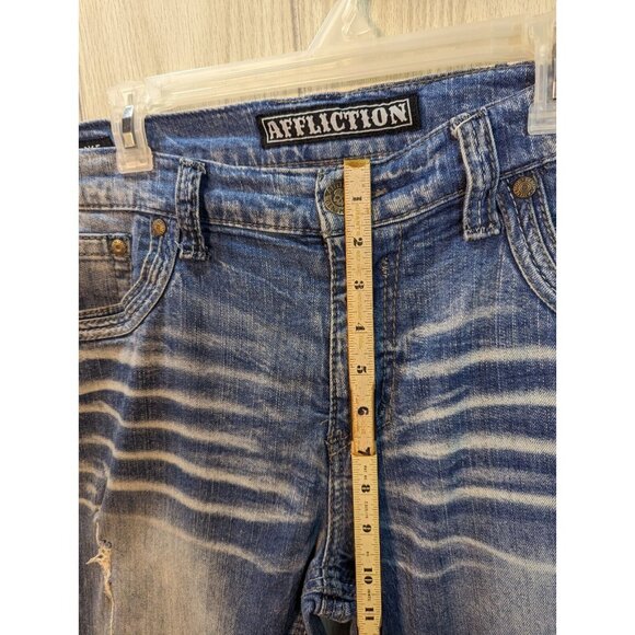 Affliction Black Premium Blake Mens Blue Jeans Denim Size 36 40x32 Distressed - Picture 11 of 12